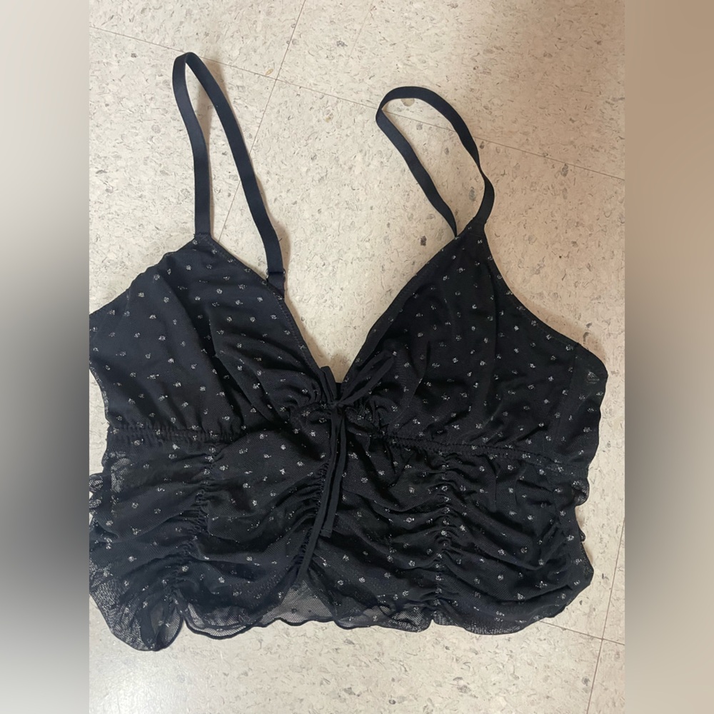 Colsie Black Top with Subtle Sparkle